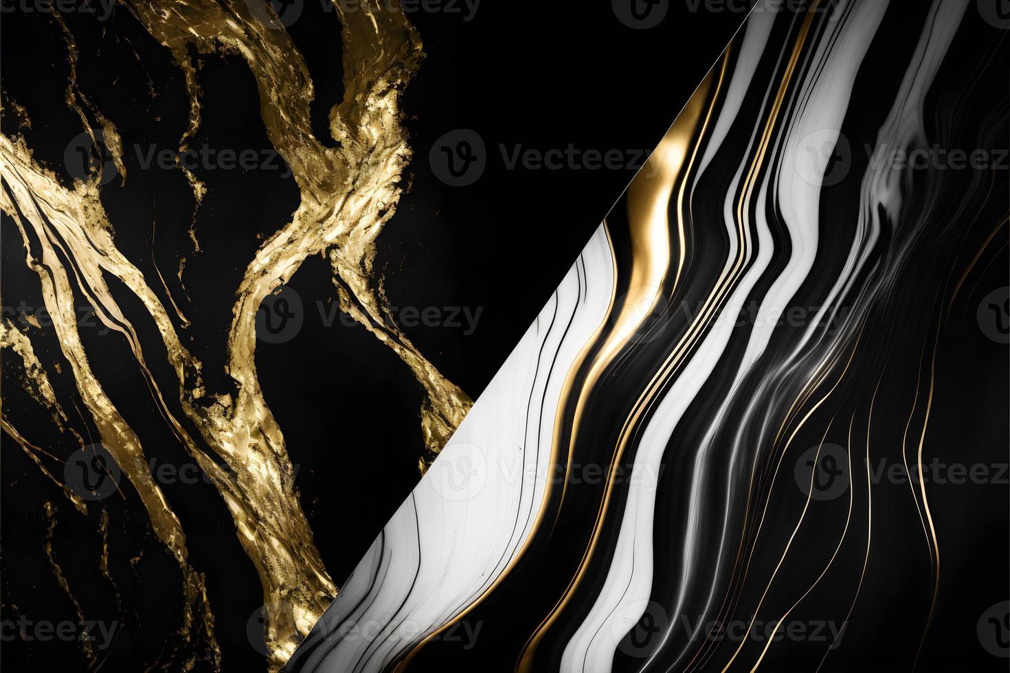 Elegant black, white, and gold marble background texture for use in design projects photo