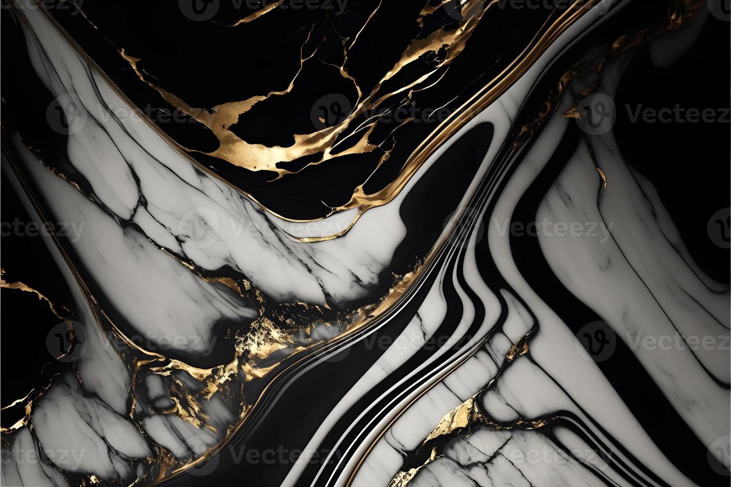 Elegant black, white, and gold marble background texture for use in design projects photo