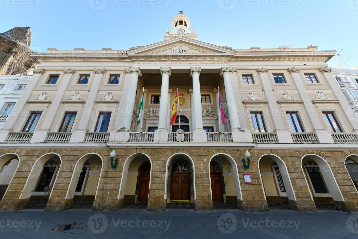 Facade of the old city hall of the city of Cadiz, Spain photo