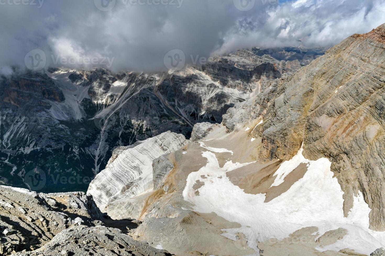 Amazing landscape at the Dolomites in Italy. Dolomites Unesco world heritage in the Summer time. Sud Tirol. Italian Alps. photo