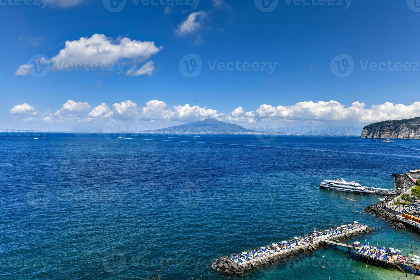 Aerial view of Tony's Beach in Sorrento, Italy on a summer day. photo