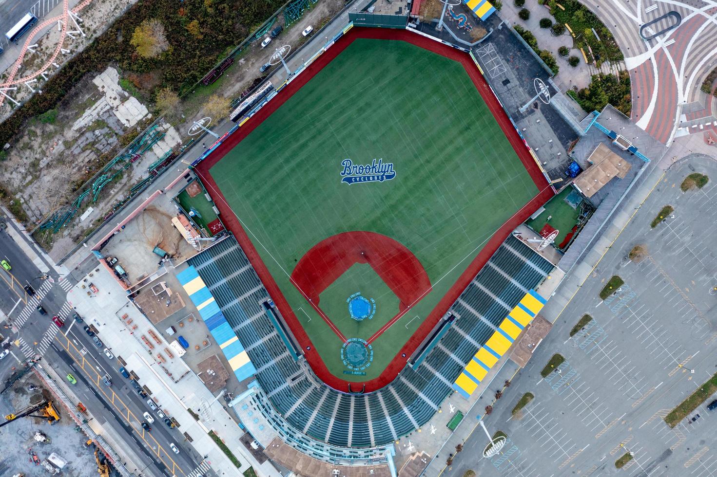 Brooklyn, NY - Nov 4, 2021, Maimonides Park, a minor league baseball stadium along the boardwalk in Coney Island, Brooklyn, New York. photo