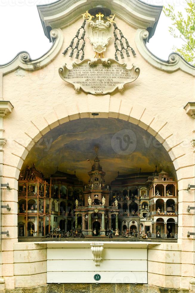 Hellbrunn Palace, an early Baroque villa of palatial size, near Morzg, a southern district of the city of Salzburg, Austria. photo