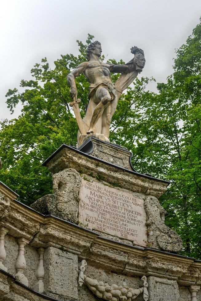 Vienna, Austria - Jul 11, 2021, Hellbrunn Palace, an early Baroque villa of palatial size, near Morzg, a southern district of the city of Salzburg, Austria. photo