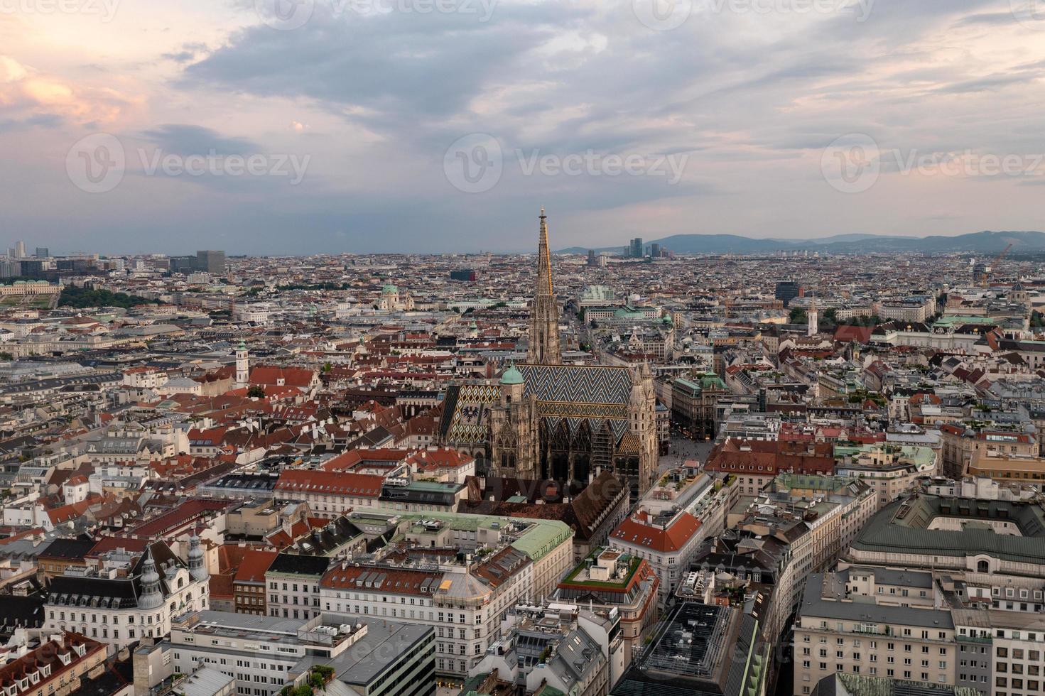 Vienna, Austria - Jul 18, 2021, View of the Vienna Skyline with St. Stephen's Cathedral Vienna, Austria photo