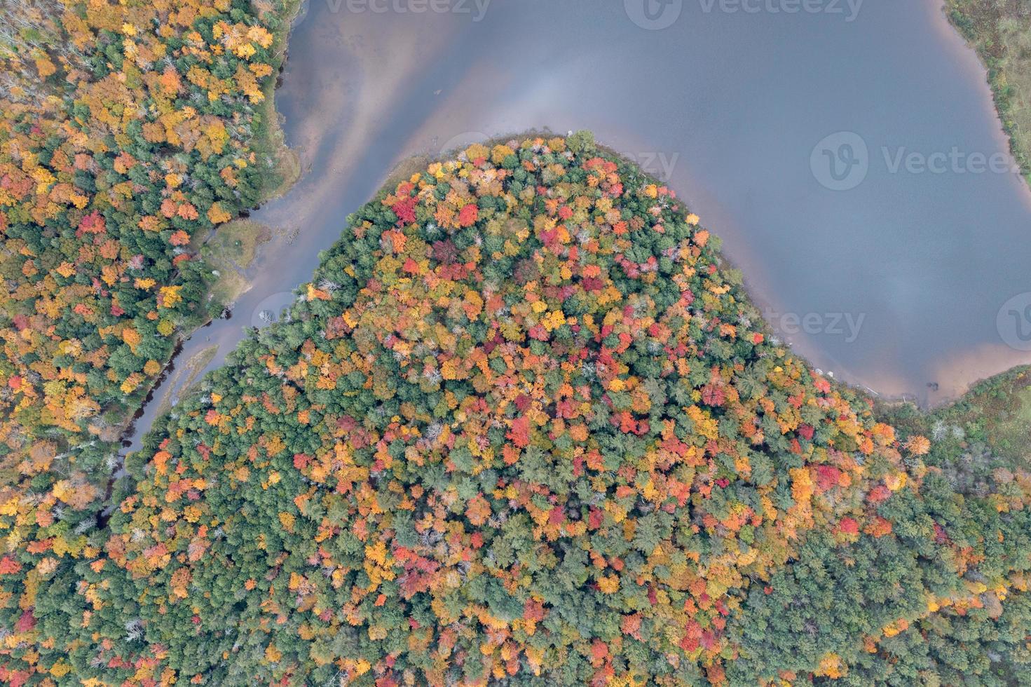Colgate Lake in Upstate New York during peak fall foliage season. photo