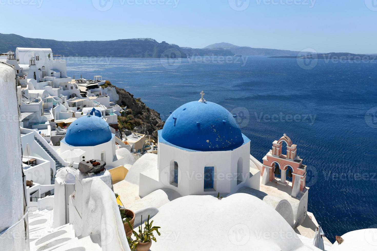 The Saint Spyridon Holy Orthodox Church on the Greek island of Santorini. photo