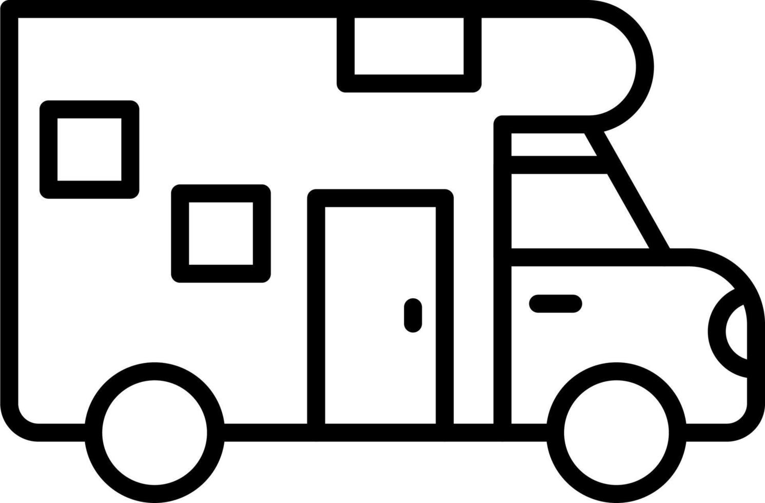 icono de vector de autocaravana