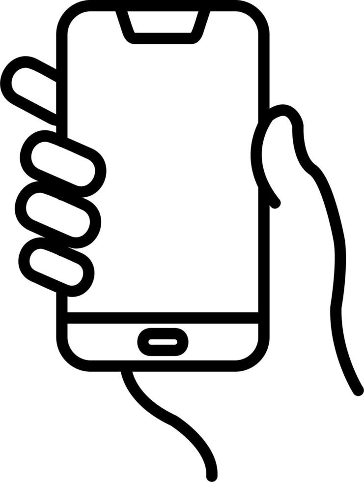 Hands holding mobile phone Vector Icon