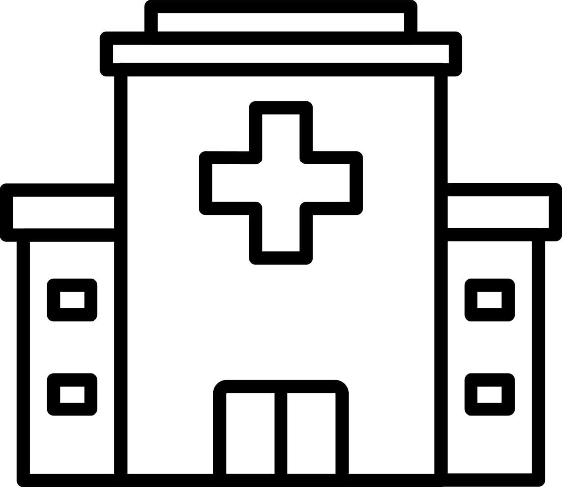 icono de vector de edificio de hospital