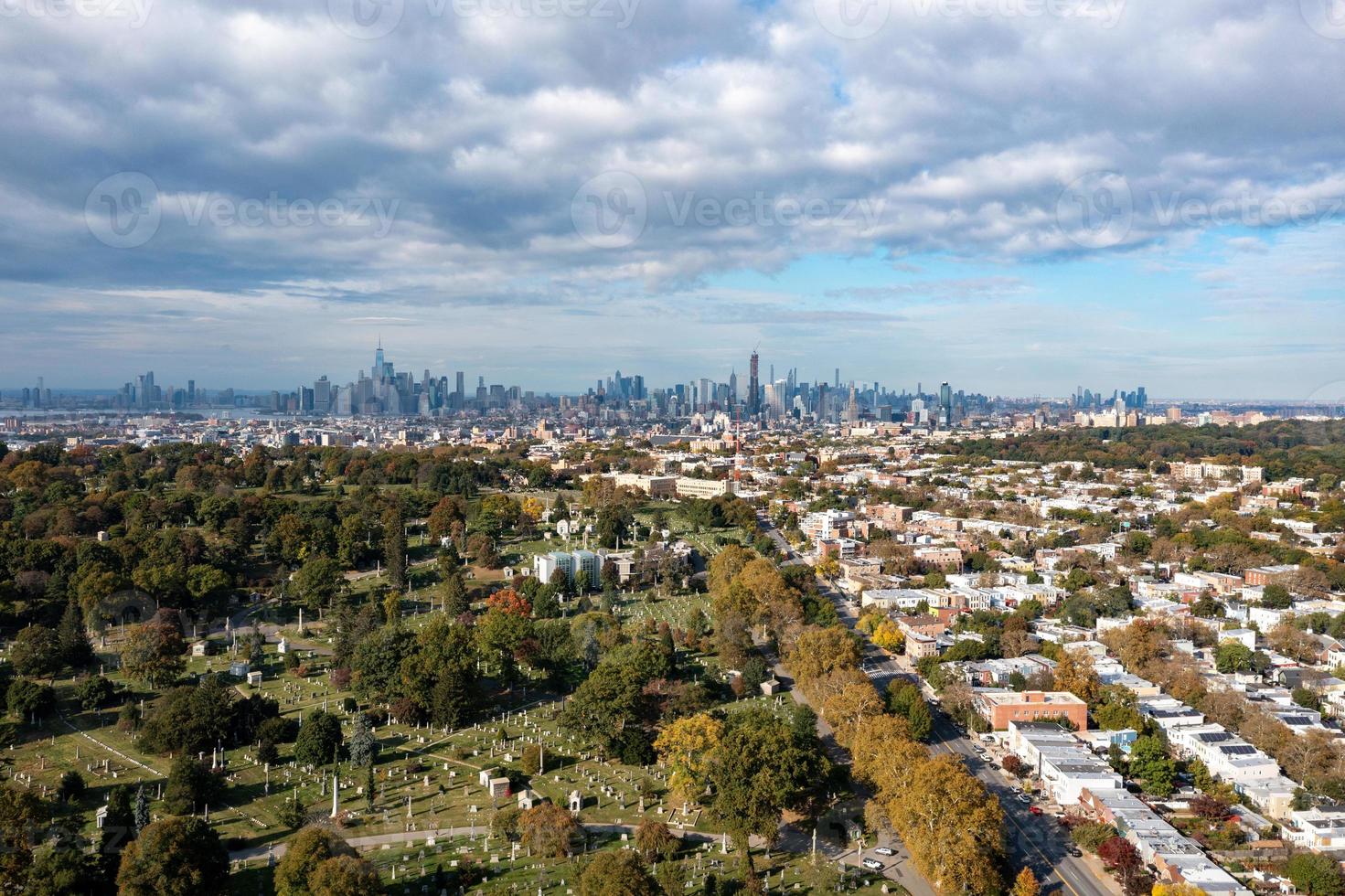 Manhattan city landscape view from Kensington, Brooklyn, New York. photo