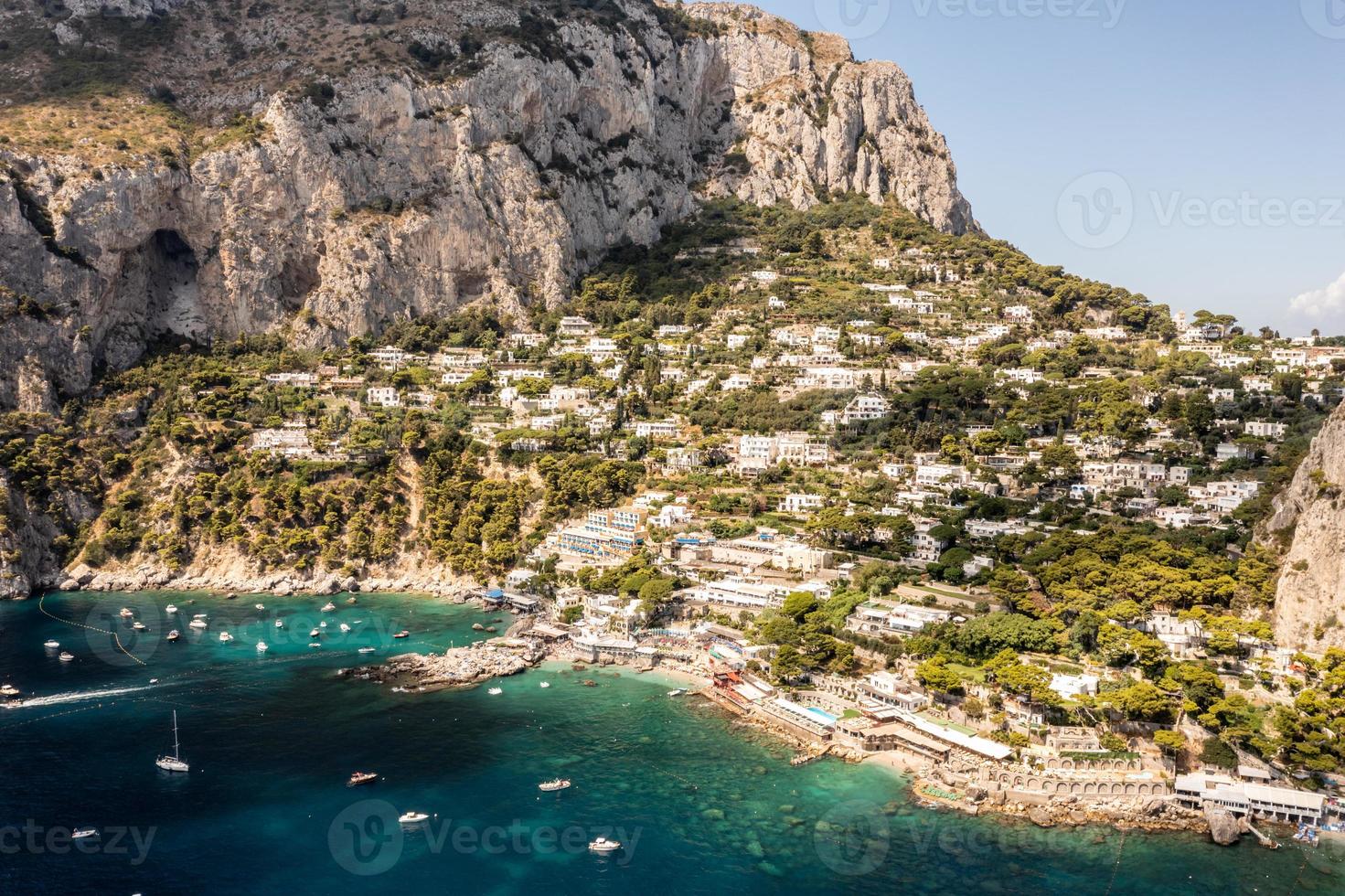 Capri Island on a beautiful summer day along the Amalfi Coast in Italy photo