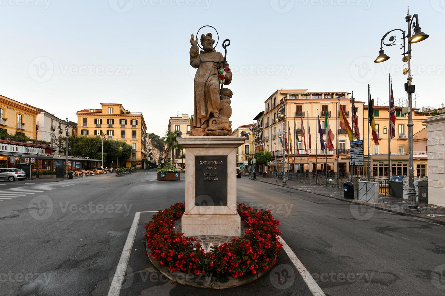 Sorrento, Italy - Aug 30, 2021, Monument to Sant'Antonio Abate  Anthony the Great , Patron Saint of Sorrento, Campania, Italy photo