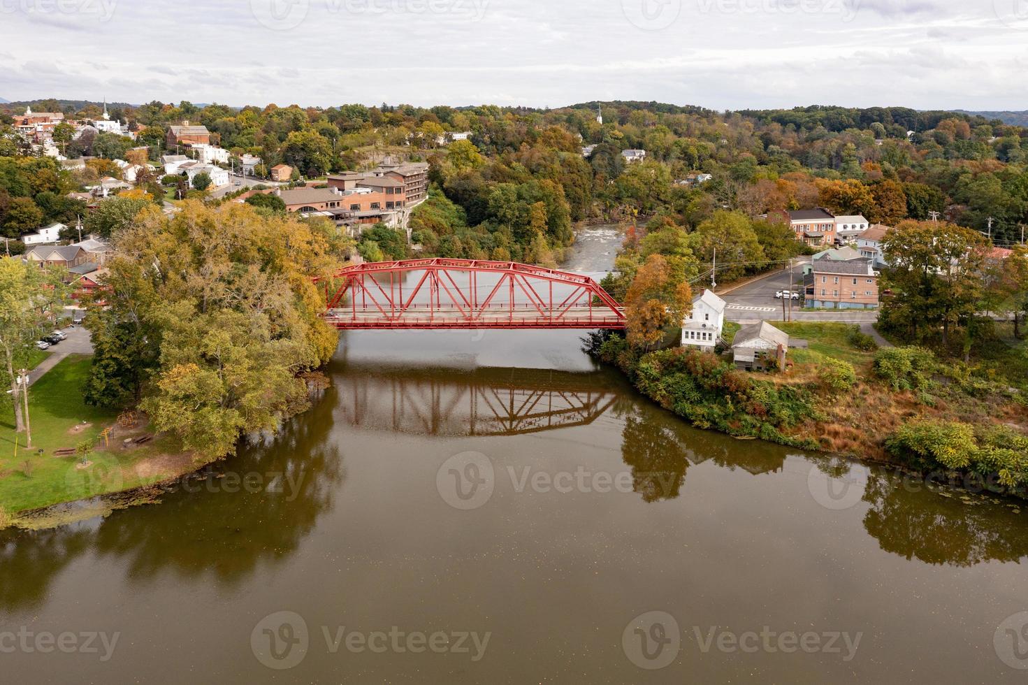 Esopus Creek Bridge in Ulster County, New York. A through truss bridge over Esopus Creek on US 9W in Saugerties, New York. photo