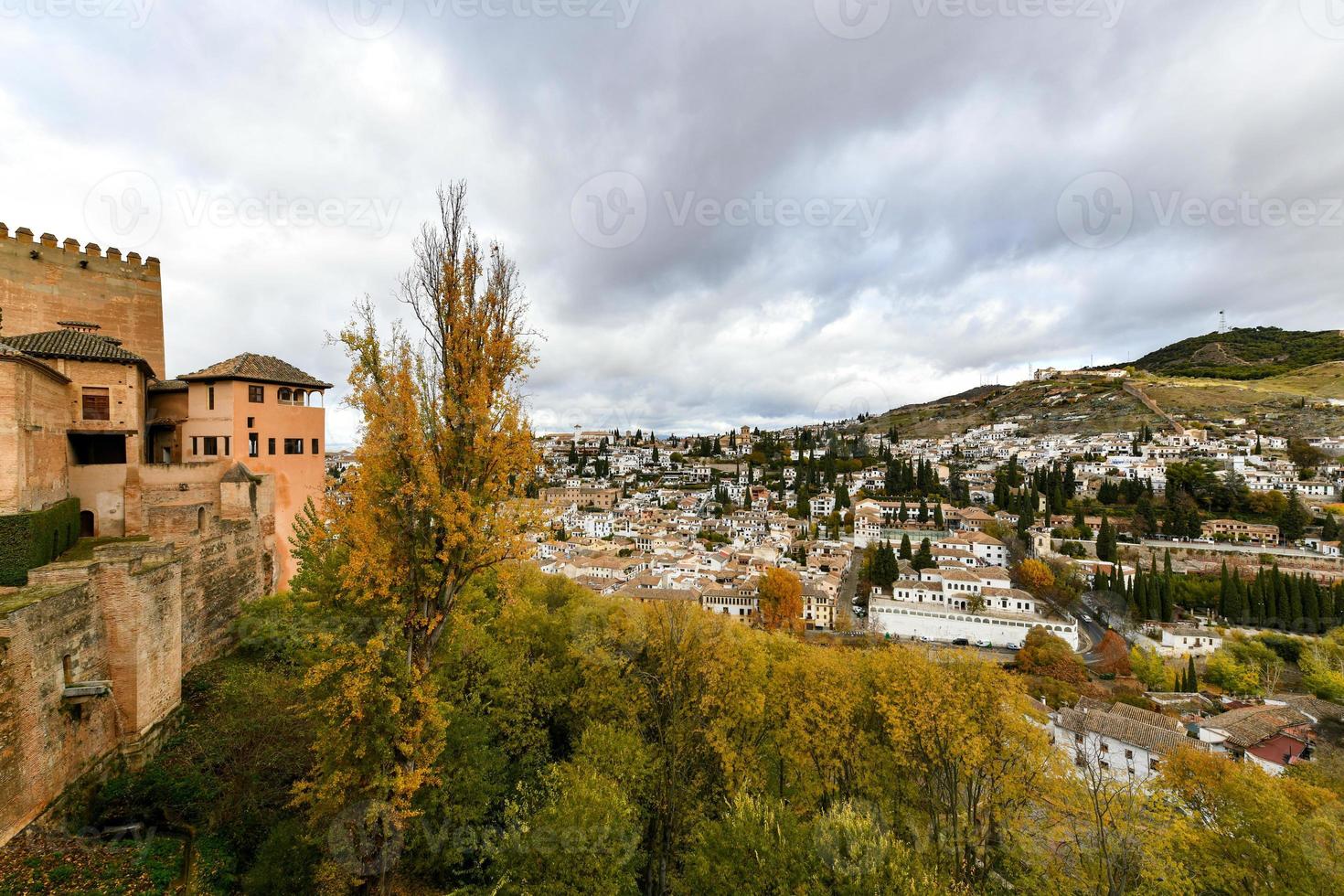 View from the Torre de las Damas inside of the Alhambra fortress in Granada, Spain. photo