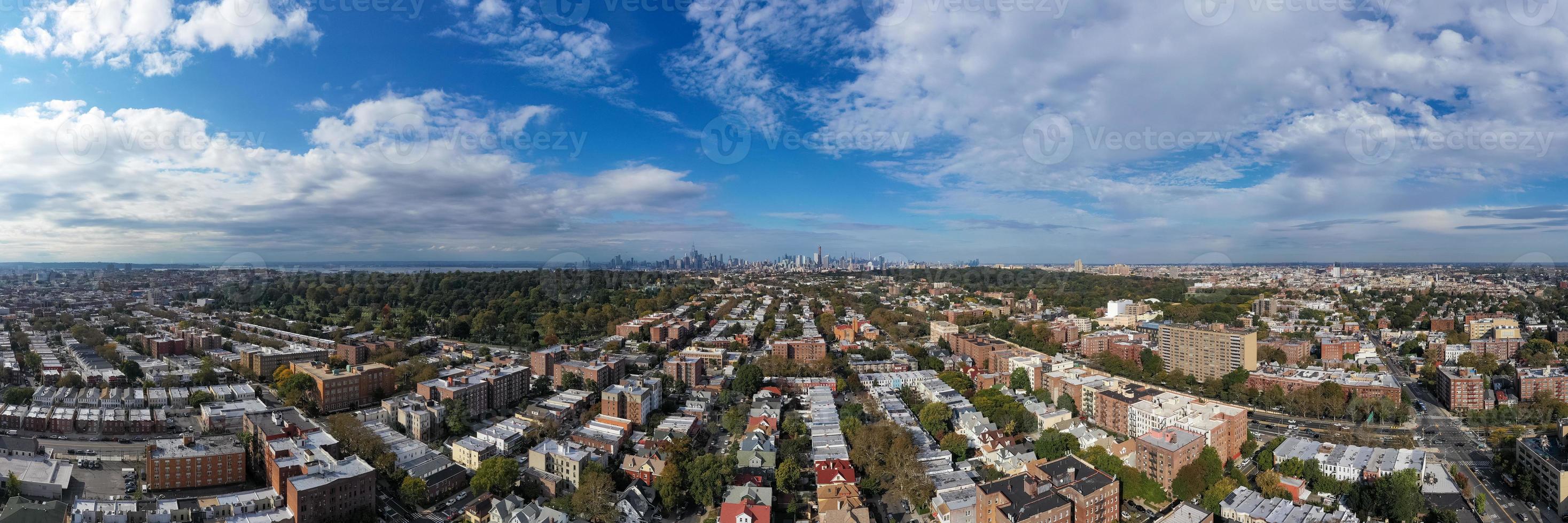 Manhattan city landscape view from Kensington, Brooklyn, New York. photo
