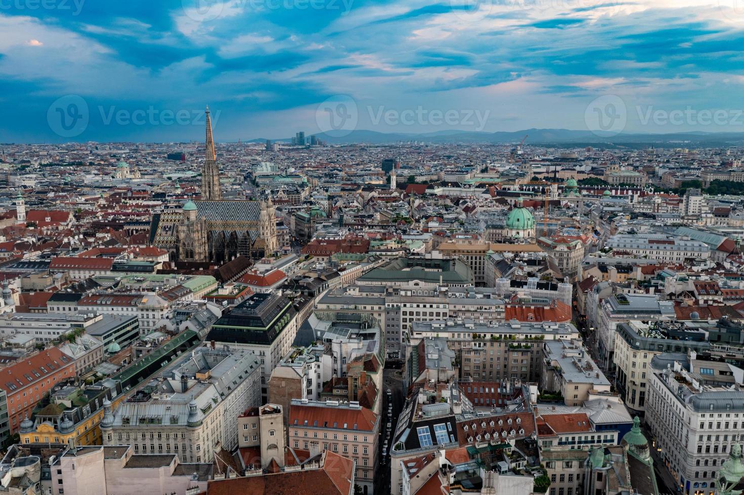 Vienna, Austria - Jul 18, 2021, View of the Vienna Skyline with St. Stephen's Cathedral Vienna, Austria photo