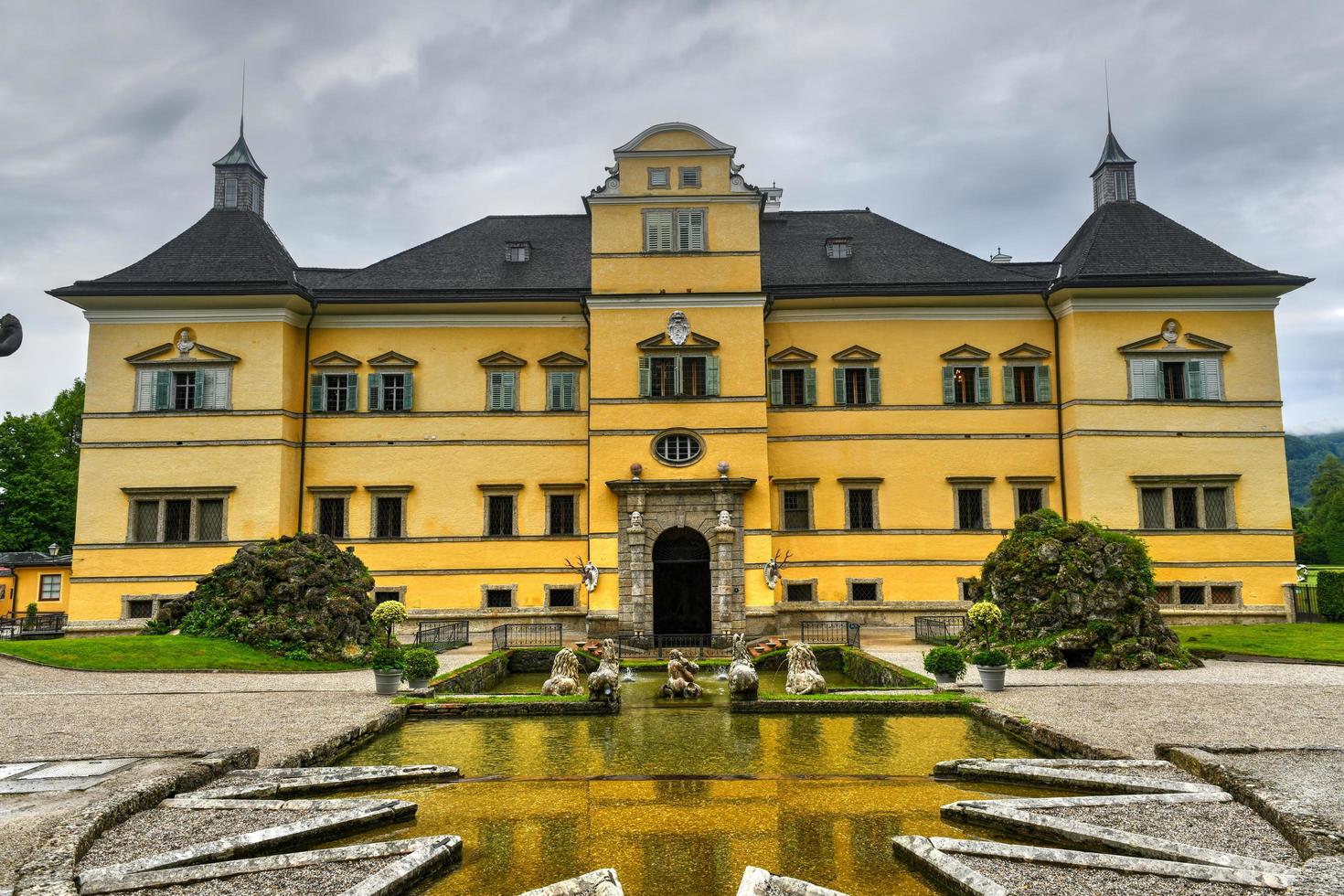 Vienna, Austria - Jul 11, 2021, Hellbrunn Palace, an early Baroque villa of palatial size, near Morzg, a southern district of the city of Salzburg, Austria. photo