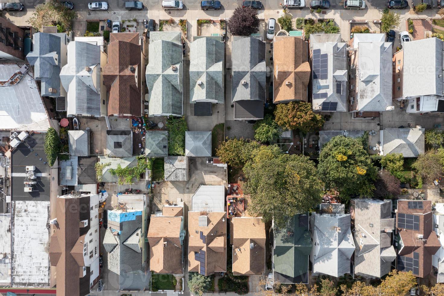 Aerial streetscape view long Ocean Parkway in Brooklyn, New York. photo