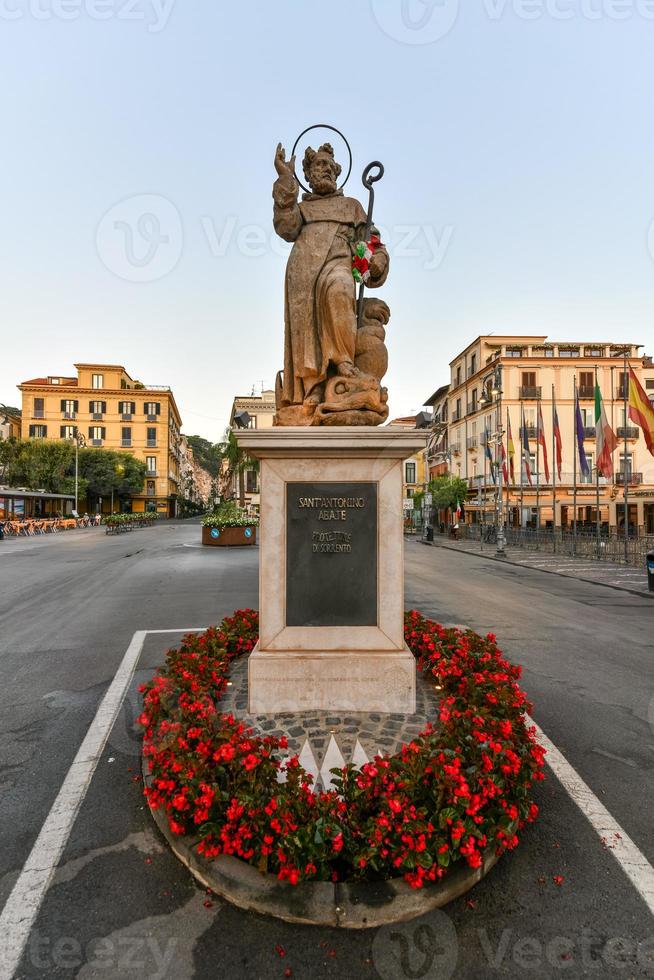 Sorrento, Italy - Aug 30, 2021, Monument to Sant'Antonio Abate  Anthony the Great , Patron Saint of Sorrento, Campania, Italy photo