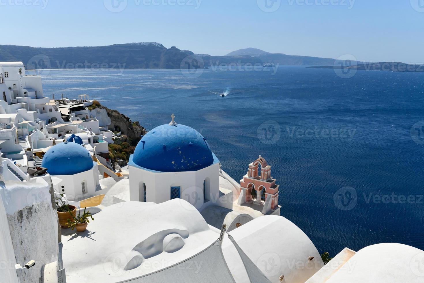 The Saint Spyridon Holy Orthodox Church on the Greek island of Santorini. photo