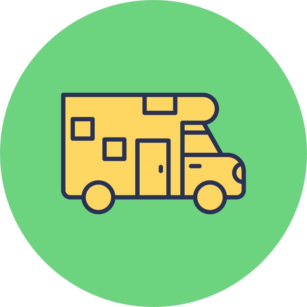 icono de vector de autocaravana