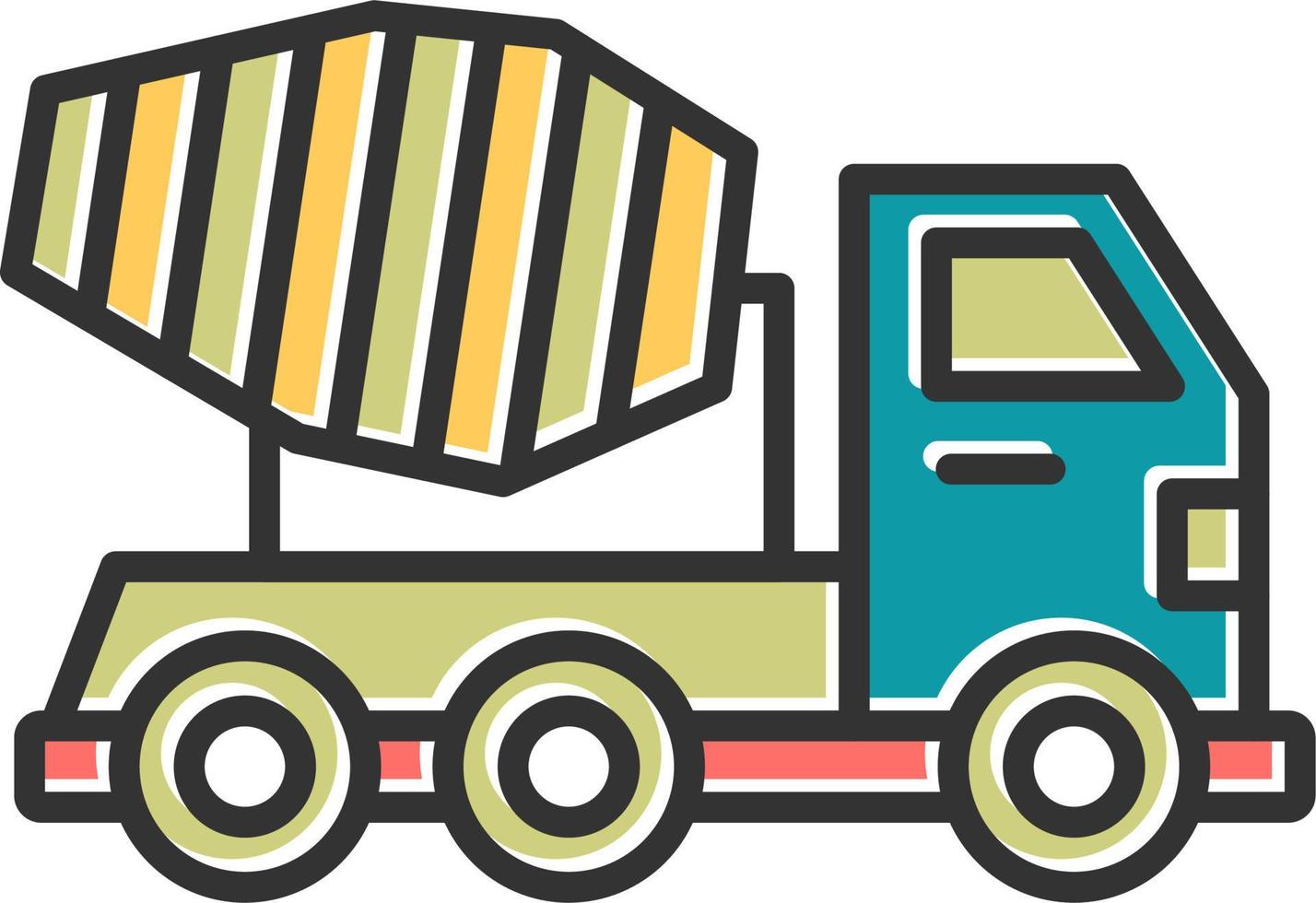 Mixer Truck Vector Icon