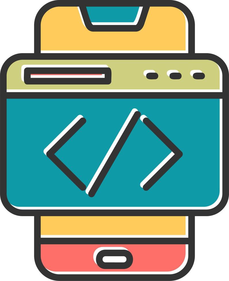 Smartphone Coding Vector Icon