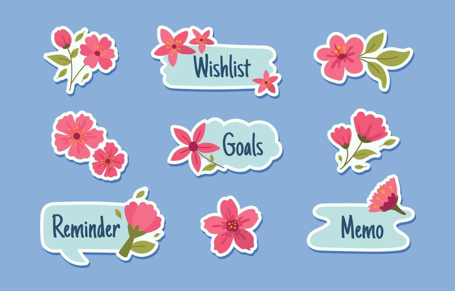 Peach Blossom Stickers for Journaling vector