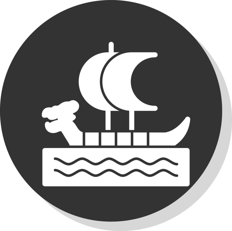 Viking Ship Vector Icon Design