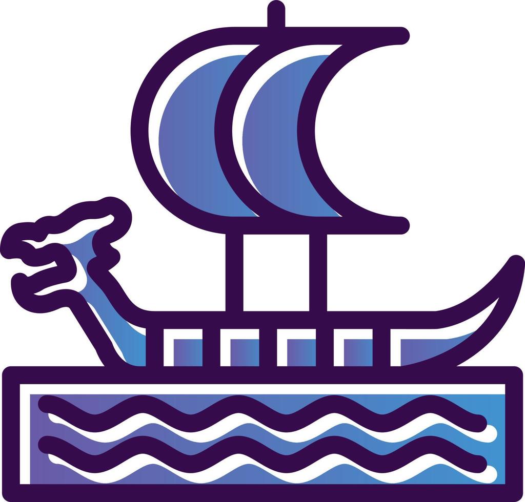 Viking Ship Vector Icon Design