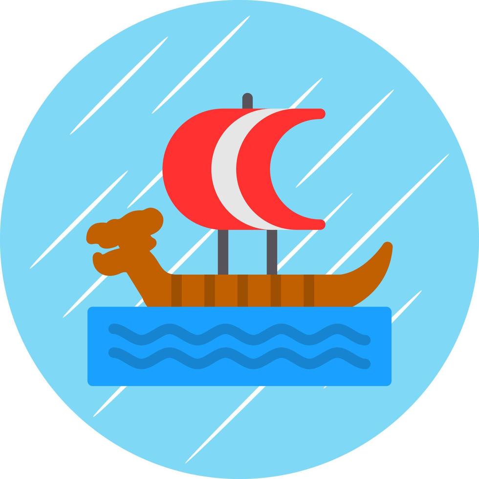 Viking Ship Vector Icon Design