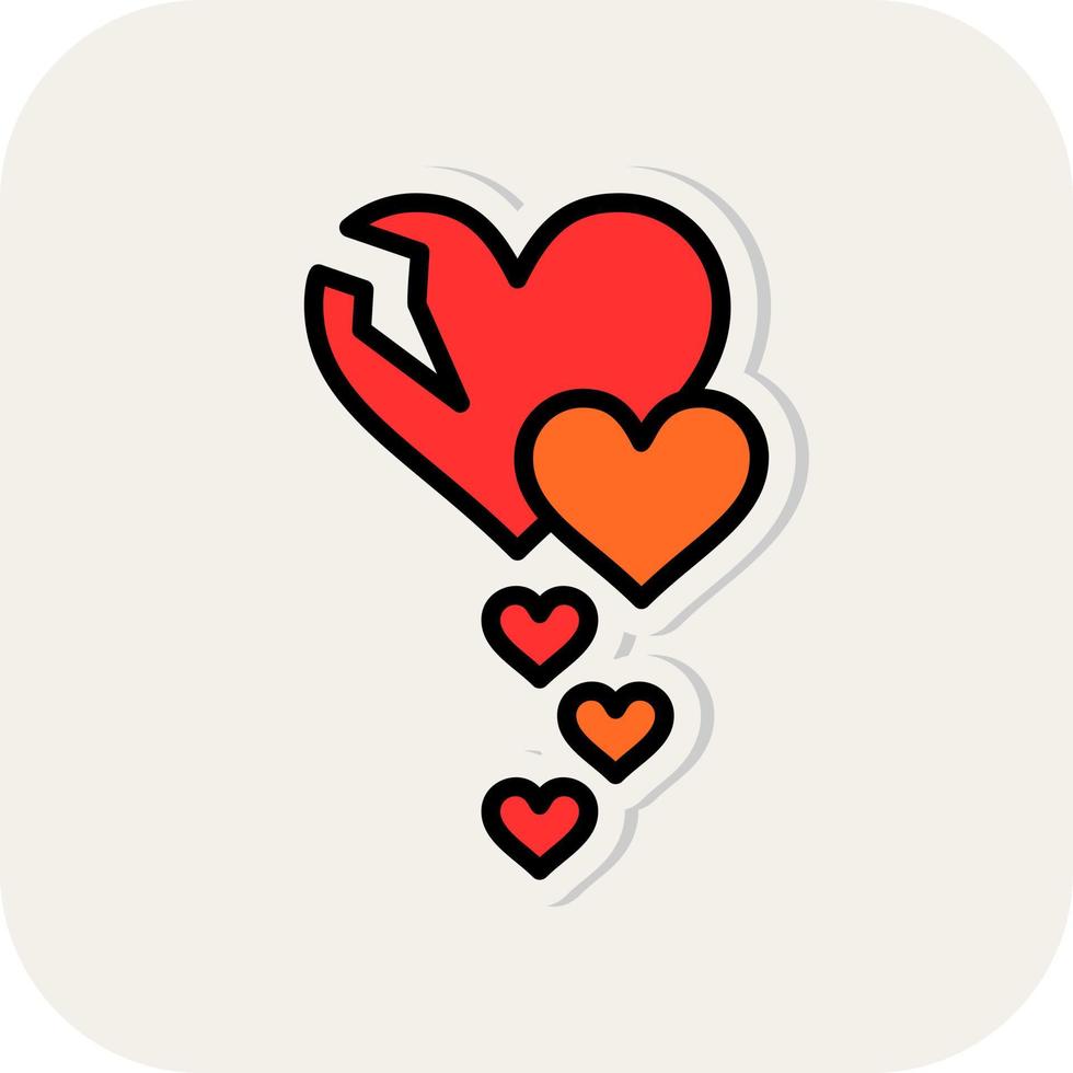Broken Heart Vector Icon Design
