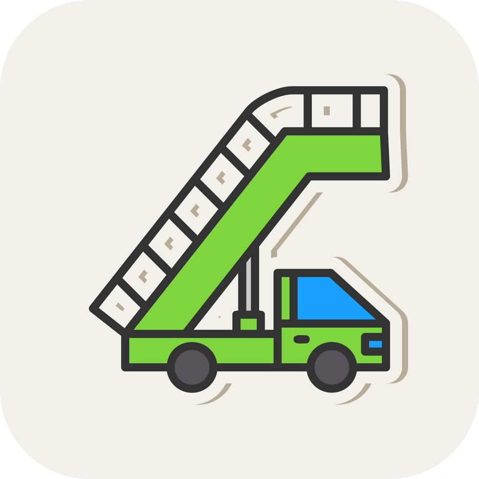 Airplane Stairs Vector Icon Design