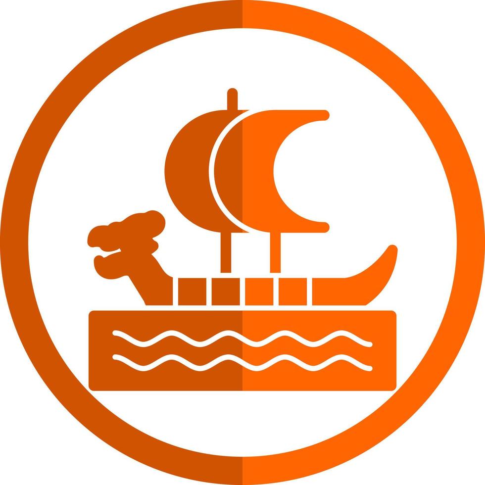 Viking Ship Vector Icon Design