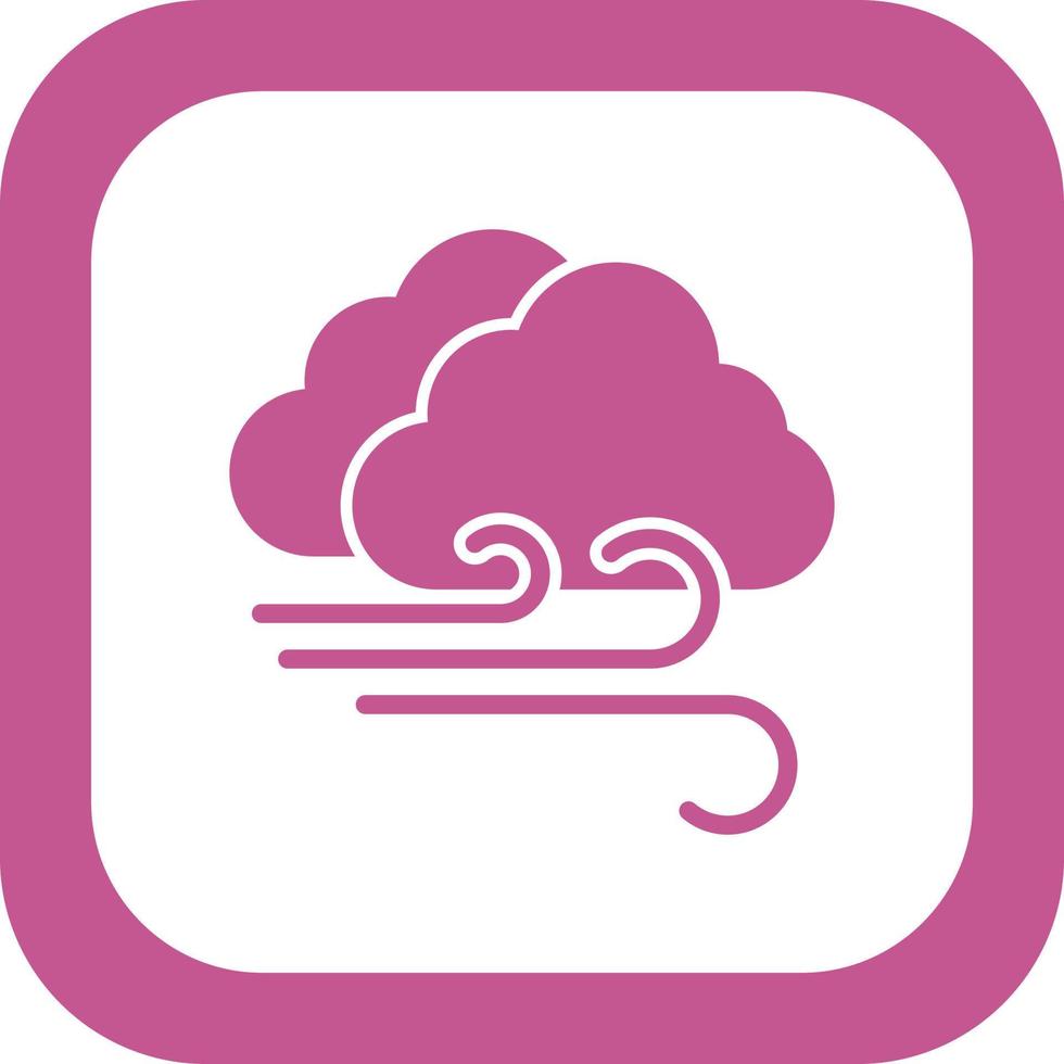 nublado Ventoso vector icono