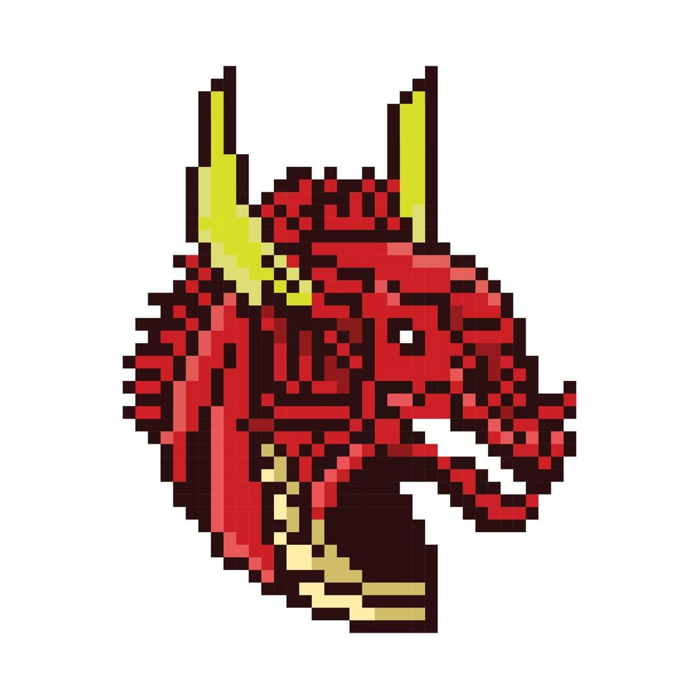 Pixel art flying dragon, dragon pixel illustration, Vector cartoon monster pixel design