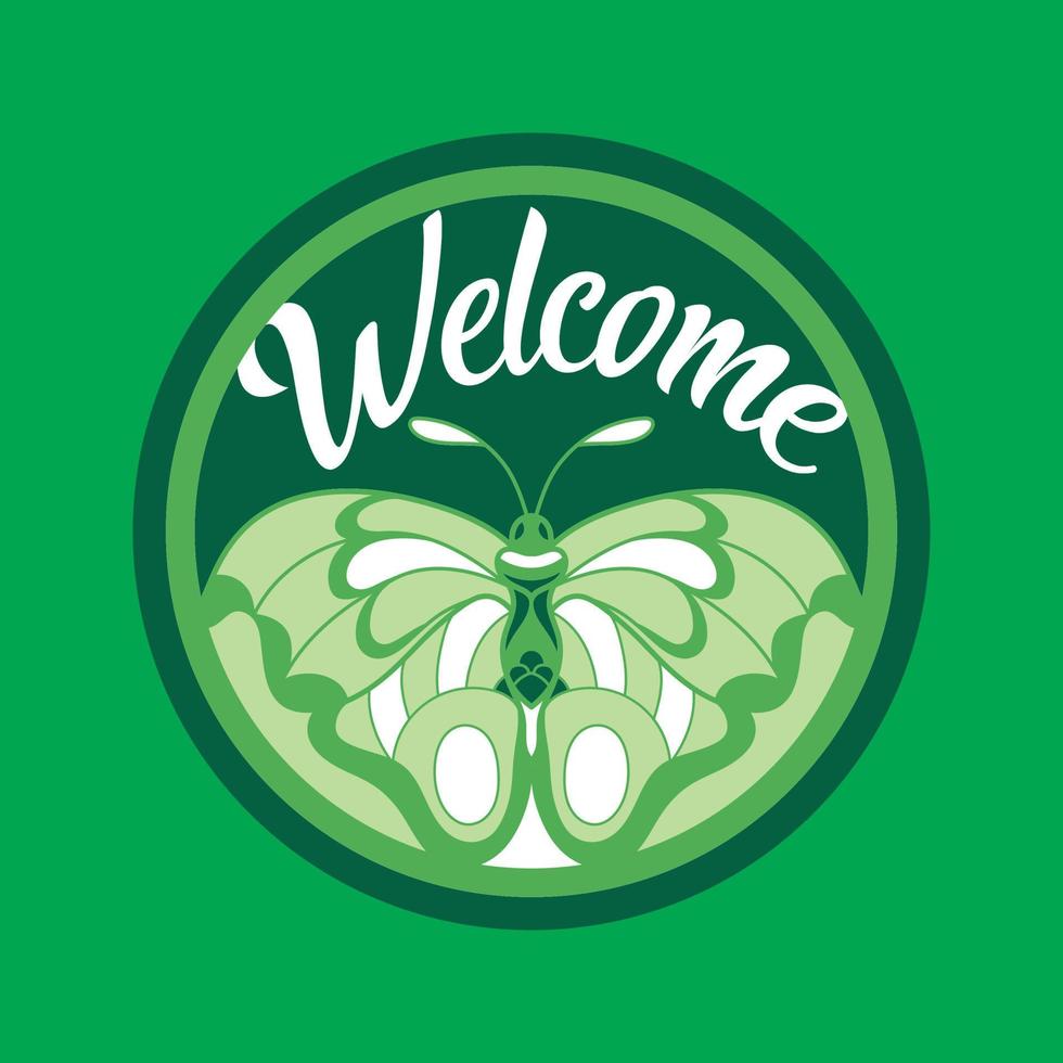 welcome Round sign Door Hanger laser cut vector