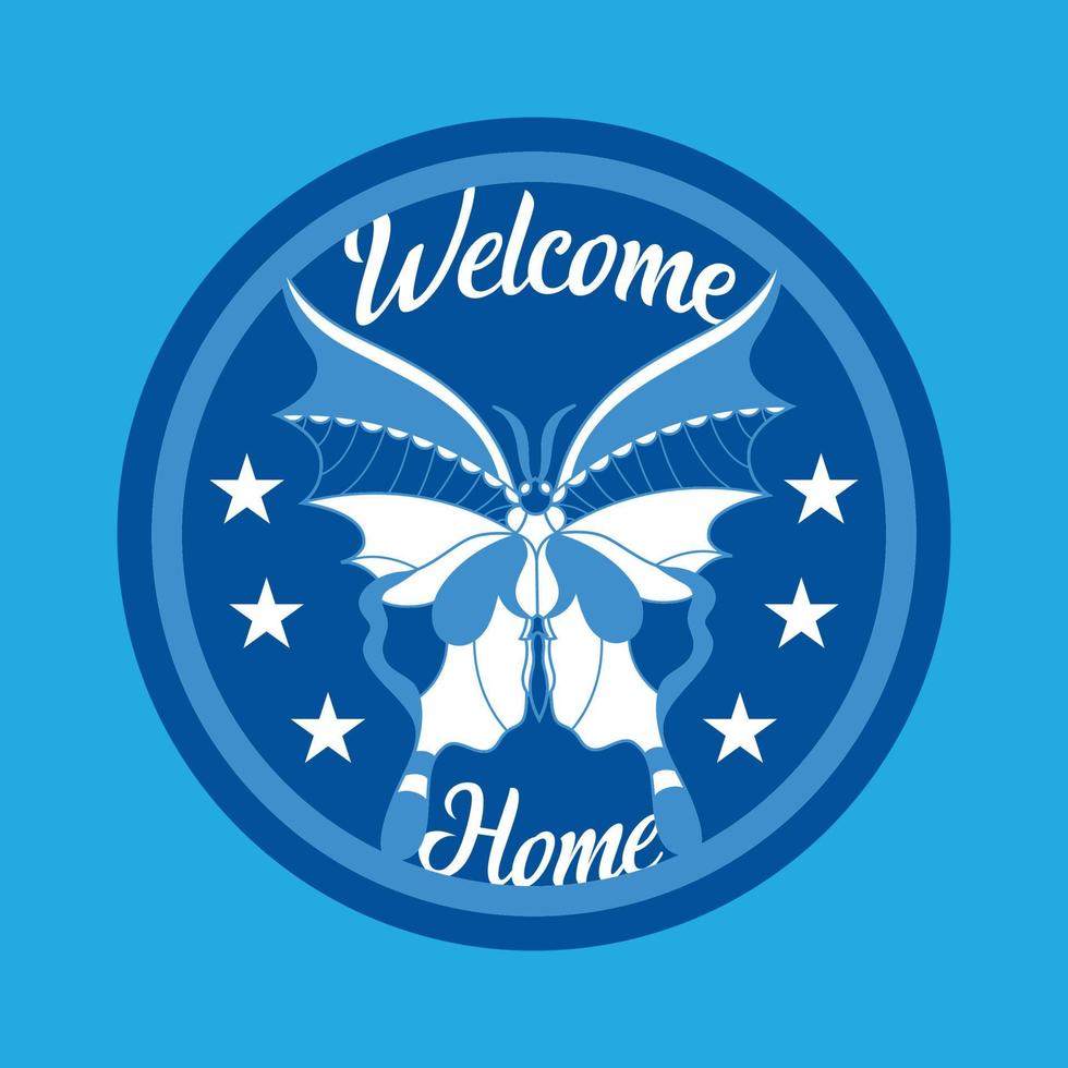 welcome Round sign Door Hanger laser cut vector