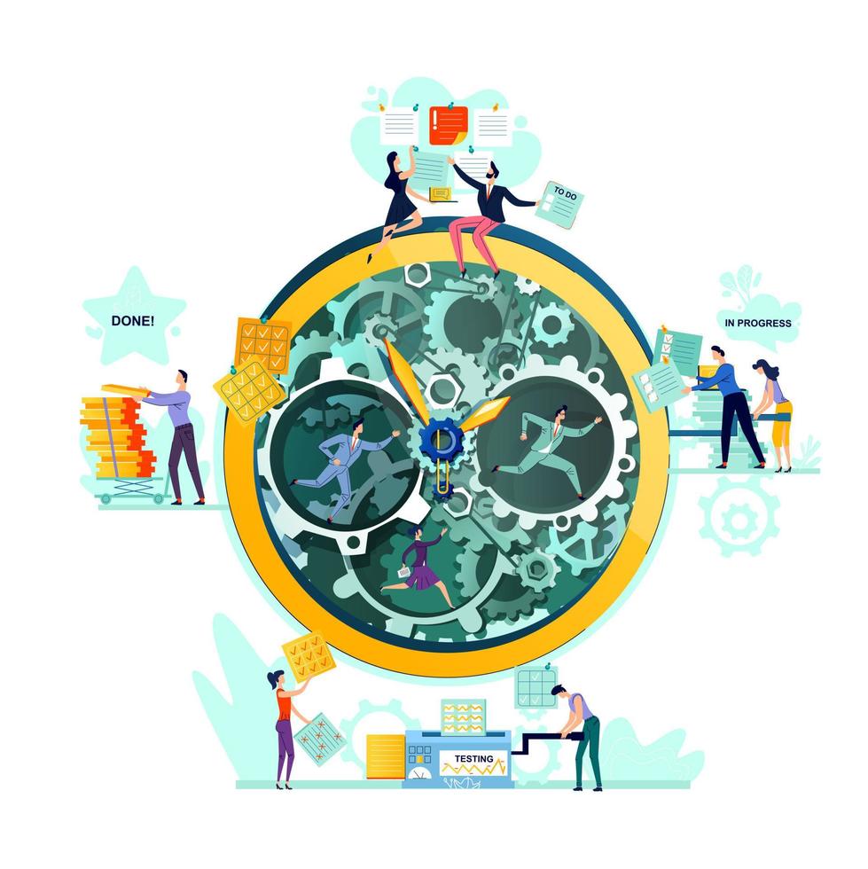 Deadline, time management business concept vector