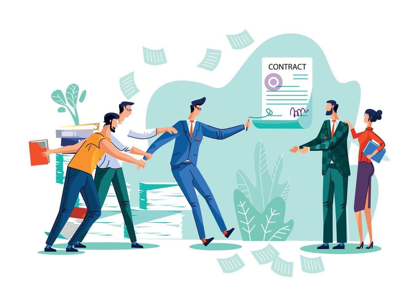 Contract conclusion concept vector illustration