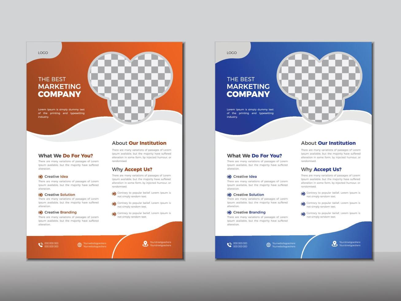 Corporate business flyer template. Vector in A4 size.