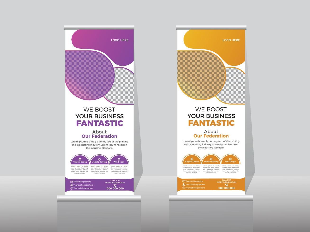 Business Roll Up, stand template design, Geometric Roll up banner, Standee Design, pull-up,  vector, x-banner, advertisement. vector