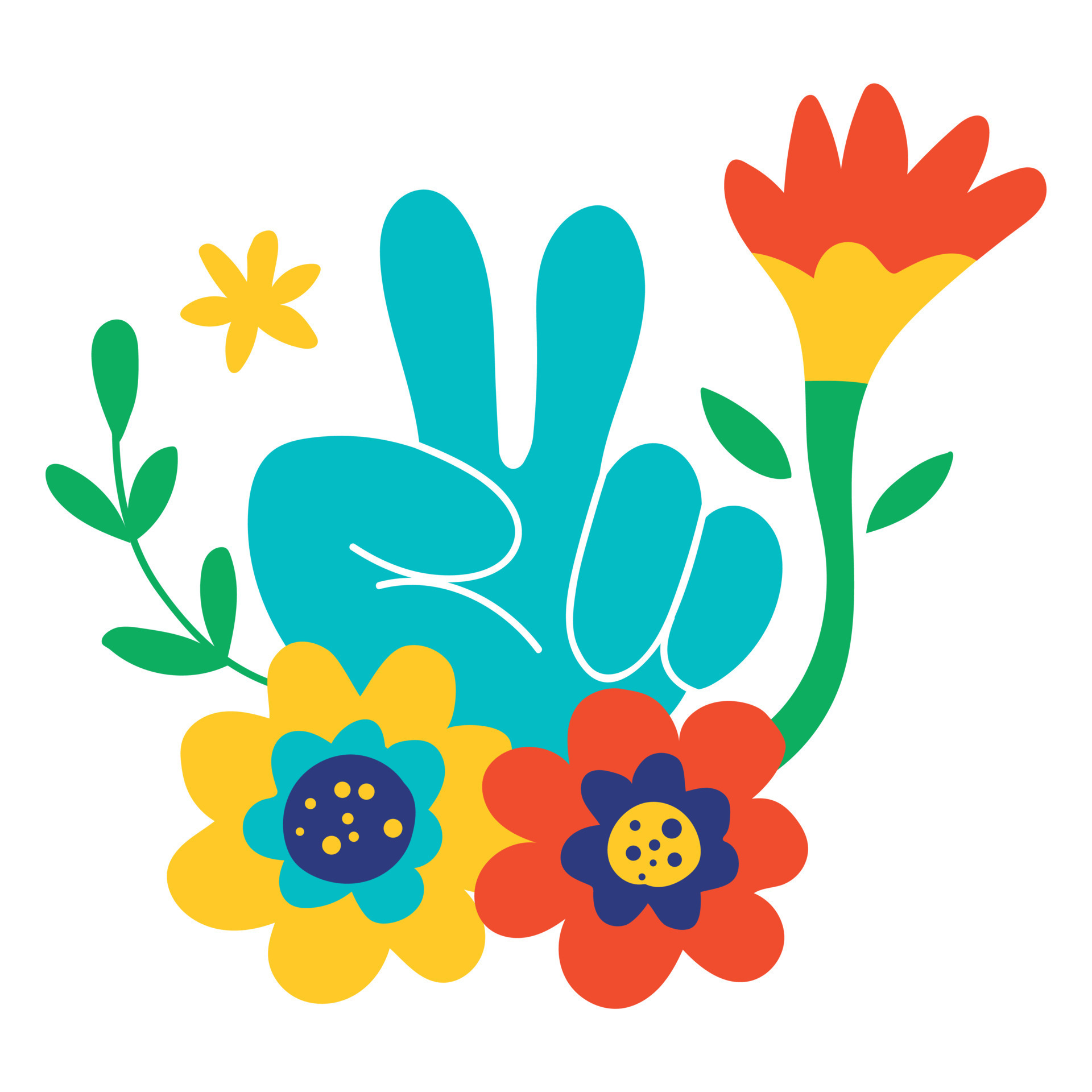 Flowers And Peace Sign Flat 19977636 Vector Art at Vecteezy