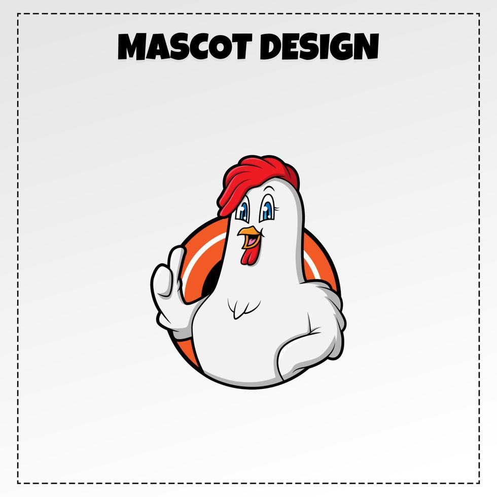 Vector Food Logo Chicken Mascot Illustration Vector Design