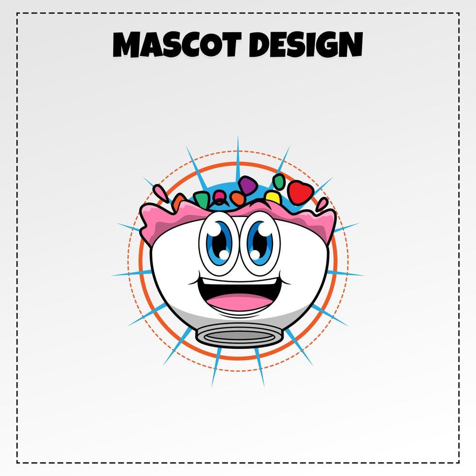 Vector Food Logo Ice Fruit Mascot Illustration Vector Design