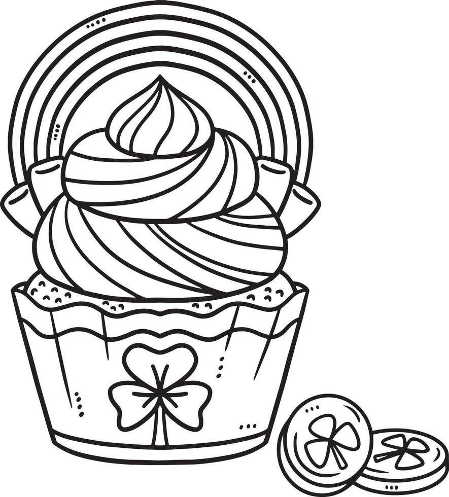 Saint Patricks Day Rainbow Cupcakes Isolated vector