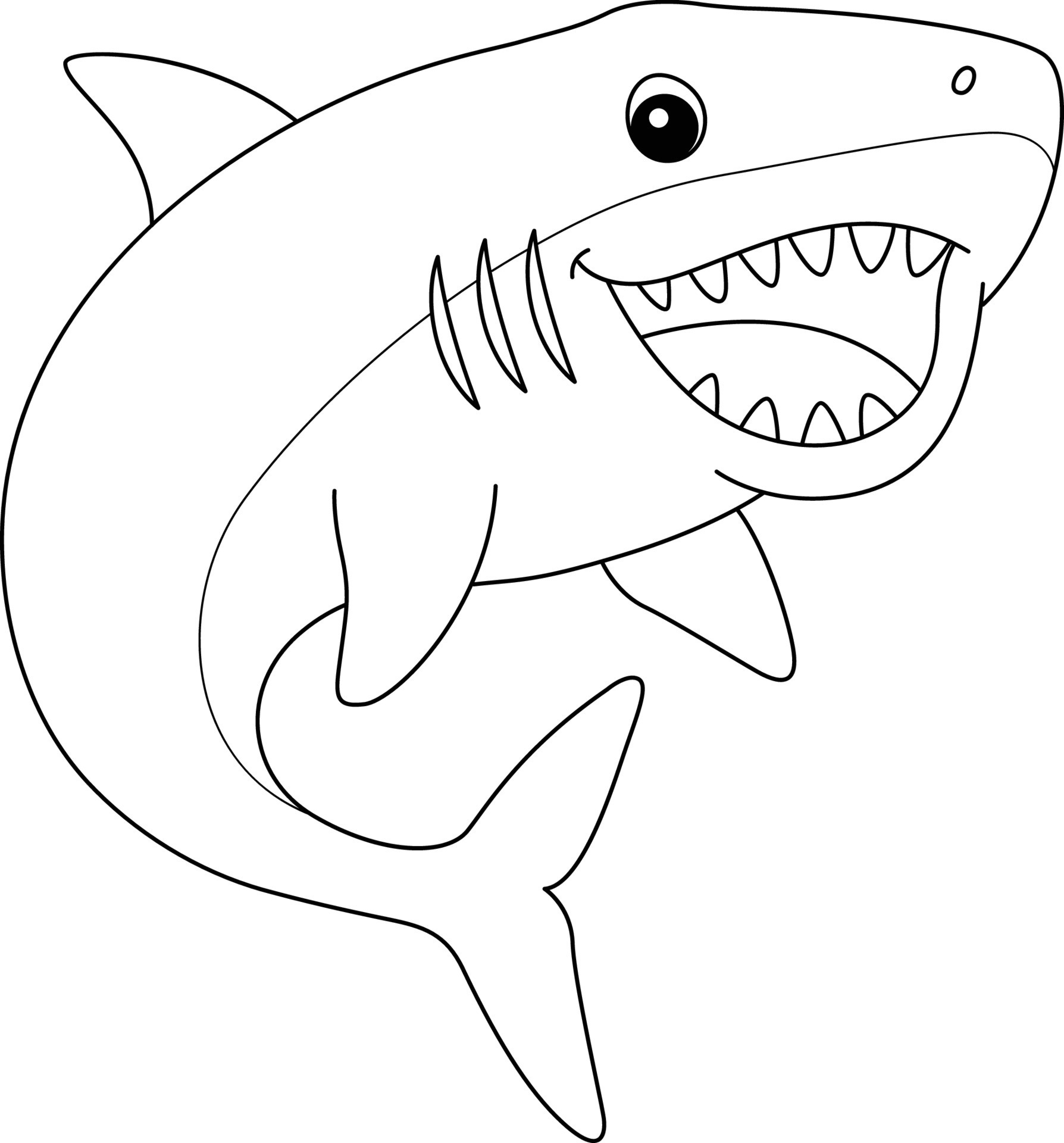 megalodon animal aislado colorante página para niños 19977904 Vector en