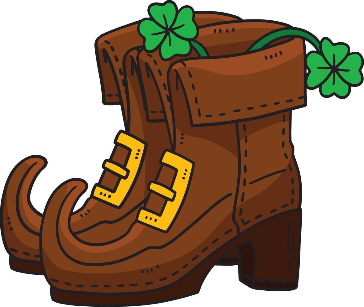 Saint Patricks Leprechaun Shoes Cartoon Clipart vector