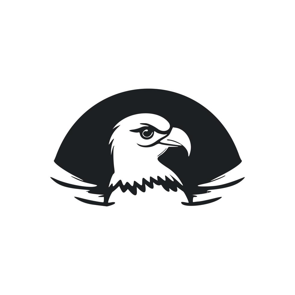 Black and white Simple logo with a charming eagle vector